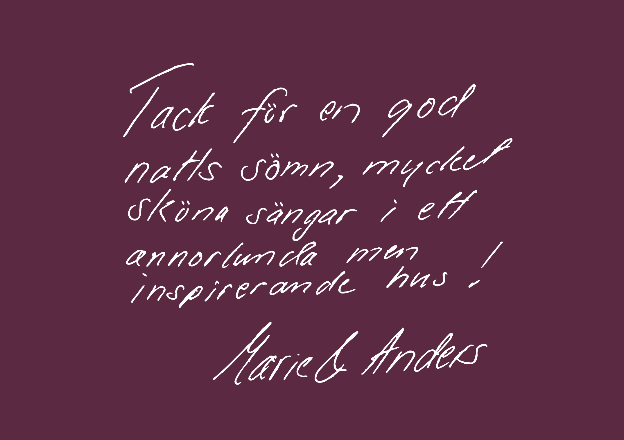 Guestbook Marie & Anders